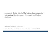 Contenidos y Estrategia en Medios Sociales