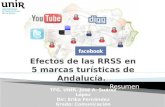 Efectos de las RRSS en cinco marcas Turísticas de Andalucia