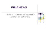Sesión 7. Análisis de liquidez y análisis de solvencia.