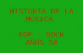 Historia de la            mùsica           pop rock     años 50