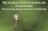 Técnicas e instrumentos de evaluación resolucion de problemas