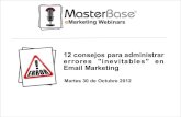Webinar 12 consejos para administrar errores "inevitables" en Email Marketing