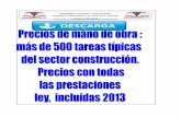 Precio Mano de Obra Construcción 2013 Venezuela