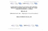 Material de Apoyo Curricular Matemática III - 2013 - Cenma Nº 195