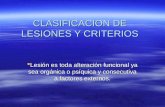 Clasificacion De Lesiones Y Criterios