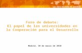 El papel de las Universidades en la cooperación al desarrollo