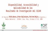 Disponibilidad, accessibilidad y aplicabilidad de los resultados de investigación de los Centros del Grupo Consultivo para la Investigación Agrícola Internacional (CGIAR)