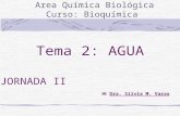 Tema 2: AGUA Area Química Biológica Curso: Bioquímica Dra. Silvia M. Varas JORNADA II.