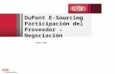 DuPont E-Sourcing Participación del Proveedor – Negociación Enero 2012.