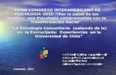 XXXIII CONGRESO INTERAMERICANO DE PSICOLOGÍA 2011 Por la salud de los pueblos: una Psicología comprometida con la Transformación Social XXXIII CONGRESO.