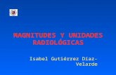 MAGNITUDES Y UNIDADES RADIOLÓGICAS Isabel Gutiérrez Díaz-Velarde.