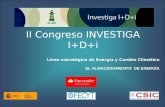 II Congreso INVESTIGA I+D+i Línea estratégica de Energía y Cambio Climático EL ALMACENAMIENTO DE ENERGÍA.