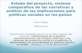 Estado del proyecto, síntesis comparativa de las narrativas y análisis de las implicaciones para políticas sociales en los países Anna Coates Pablo Sauma.