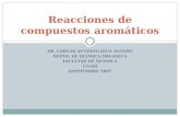 DR. CARLOS ANTONIO RIUS ALONSO DEPTO. DE QUIMICA ORGANICA FACULTAD DE QUIMICA UNAM SEPTIEMBRE 2007 Reacciones de compuestos aromáticos.