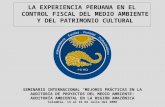 LA EXPERIENCIA PERUANA EN EL CONTROL FISCAL DEL MEDIO AMBIENTE Y DEL PATRIMONIO CULTURAL SEMINARIO INTERNACIONAL MEJORES PRÁCTICAS EN LA AUDITORÍA DE PROYECTOS.