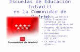 Escuelas de Educación Infantil en la Comunidad de Madrid Normativa básica sobre Educación Infantil en la Comunidad de Madrid Órganos de gobierno y de coordinación.