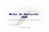 07 de junio de 2005 Metas de Operación 2005. 2005 Metas MetasPresidenciales 2 Resultado a lograr: Apoyar, con recursos del Fondo Indígena, con aportaciones.