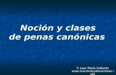 Noción y clases de penas canónicas P. Juan María Gallardo .