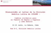 Bienvenid@s al taller de la División América Latina de COSUDE : Cambios sistémicos para el fomento de Empleo e Ingresos y cómo medirlo 13-15 Junio, La.