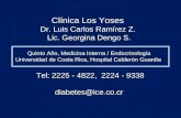 Clínica Los Yoses Dr. Luis Carlos Ramírez Z. Lic. Georgina Dengo S. Quinto Año, Medicina Interna / Endocrinología Universidad de Costa Rica, Hospital Calderón.