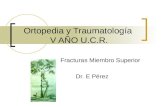 Ortopedia y Traumatología V AÑO U.C.R. Fracturas Miembro Superior Dr. E Pérez.