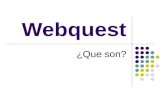 Webquest ¿Que son?. Una Webquest consiste, básicamente, en presentarle al alumnado un problema, una guía del proceso de trabajo y un conjunto de recursos.
