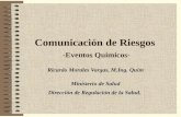 Comunicación de Riesgos -Eventos Químicos- Ricardo Morales Vargas, M.Ing. Quím Ministerio de Salud Dirección de Regulación de la Salud.