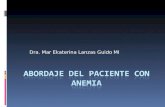 Dra. Mar Ekaterina Lanzas Guido MI. ANEMIA DEFINICION Reducción del numero de hematíes insuficientes para transportar oxigeno, cantidad de hemoglobina.
