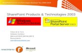 SharePoint Products & Technologies 2003 César de la Torre Software Architect [Microsoft MVP] [MCSE] [MCT] Renacimiento ctorre@renacimiento.com.