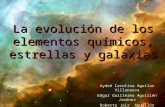 Aydeé Carolina Aguilar Villanueva Edgar Guillermo Aguillén Jiménez Roberto Jair Aguillón López La evolución de los elementos químicos, estrellas y galaxias.