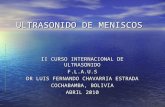 ULTRASONIDO DE MENISCOS II CURSO INTERNACIONAL DE ULTRASONIDO F.L.A.U.S DR LUIS FERNANDO CHAVARRIA ESTRADA COCHABAMBA, BOLIVIA ABRIL 2010.