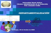 Universidad Simón Bolívar Cátedra: Administración de la Producción Prof. Armando Coello. DEPARTAMENTALIZACIÓN Sartenejas, 20 de Octubre de 2009 Plan de.