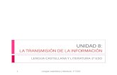 UNIDAD 8: LA TRANSMISIÓN DE LA INFORMACIÓN LENGUA CASTELLANA Y LITERATURA-1º ESO 1Lengua castellana y literatura- 1º ESO.