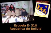 Escuela E- 310 República de Bolivia. Somos el 1°: Anyellina, Samuel, Ignacio C, Manuel, Vicente, Araceli, Brayan, Giovani A, Catalina, Brayand, Inacio.
