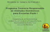 Programa Tenencia Responsable de Animales Domésticos para Escuelas Parte I Departamento de Control Animal Unidad Control Vectores y Protección Fauna Municipalidad.