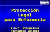 Protección Legal para Enfermería E.S.P. Evangelina Hernández Sánchez.