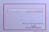 Apuntes Prof. Luis Eduardo Falcón Prof. Luis Eduardo Falcón Matemáticas Computacionales ITESM Campus Guadalajara.