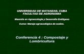 UNIVERSIDAD DE MATANZAS, CUBA FACULTAD DE AGRONOMIA Maestría en Agroecologia y Desarrollo Endógeno Curso: Manejo agroecológico de suelos. Conferencia 4.