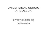 UNIVERSIDAD SERGIO ARBOLEDA INVESTIGACIÓN DE MERCADOS.
