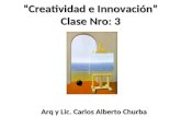 Creatividad e Innovación Clase Nro: 3 Arq y Lic. Carlos Alberto Churba Arq y Lic. Carlos Alberto Churba.