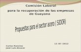 12 /07 /2012 Carlos Ramírez José Luis Alcocer Comisión Laboral para la recuperación de las empresas de Guayana.