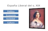 España Liberal del s. XIX Política Economía Sociedad Cultura.