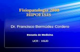 Fisiopatología 2008 HIPOFISIS Dr. Francisco Bermúdez Cordero Escuela de Medicina UCR - HSJD UCR - HSJD.