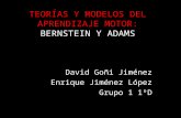 TEORÍAS Y MODELOS DEL APRENDIZAJE MOTOR: BERNSTEIN Y ADAMS David Goñi Jiménez Enrique Jiménez López Grupo 1 1ºD.