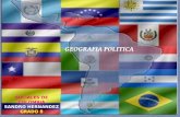 SOCIALES DE COLOMBIA SANDRO HERNANDEZ GRADO 8. La Geografía política estudia las relaciones entre las diferentes comunidades, el estado, y el territorio,