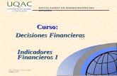 Dr. Ernesto García Díaz Julio 2012 BACCALAUREAT EN ADMINISTRATION DES AFFAIRES Decisiones Financieras Curso: Indicadores Financieros I.