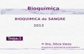 BIOQUIMICA de SANGRE Bioquímica Dra. Silvia Varas bioquimica.enfermeria.unsl@gmail.com Tema:10 2013.