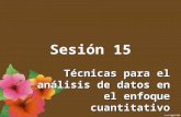 Sesión 15 Técnicas para el análisis de datos en el enfoque cuantitativo.