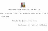 1 Asignatura: Introducción a los Modelos Básicos de la Química Código: QUIM 003 Modulo de Química Orgánica Profesor: Dr. Gabriel Vallejos C. Universidad.