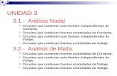 UNIDAD 3 3.1.- Análisis Nodal Circuitos que contienen solo fuentes independientes de Corriente. Circuitos que contienen fuentes controladas de Corriente.